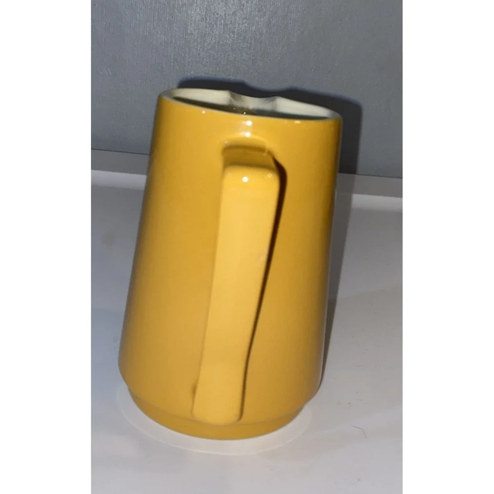 Vintage Creamer MCM 1970s Homer Laughlin Morocco Pattern Mustard & White